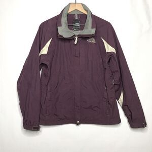 The North Face Jacket Women Large Purple Windbreaker Rain HyVent Nylon Full Zip